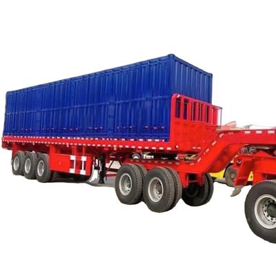 Buy 3 Axles 40 Ft Low Bed Container Trailer , Flatbed Semi Trailer For Sale In Tanzania And Kenya online manufacture