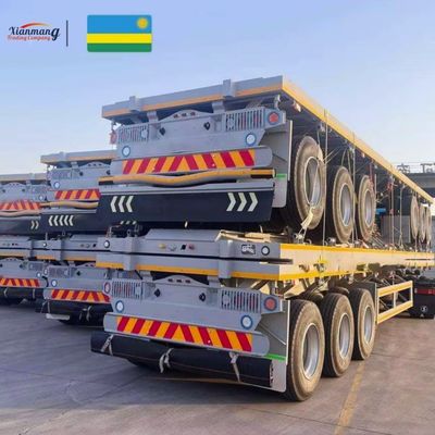 Buy 40ft 3 And 4axles 48ft 53ft Platform Flatbed Container Semi Trailer With Tractor Steel Floor 3-5mm Diamond Plate online manufacture