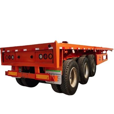 Good price Commercial 3 Axle Extendable 40ft 60 Ton Flatbed Semi Trailer , Platform Semi Trailer For Tractor Truck And Cargo Transportation online