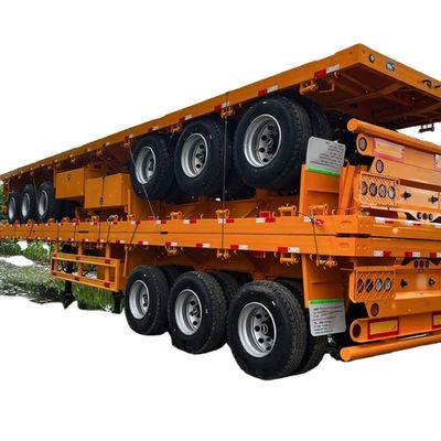 Buy 3 4 Axle 40ft 50 Ton Flatbed Container Semi Trailer Transport Semi Trailer For Sale online manufacture