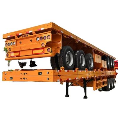 Buy New And Used Tri-axle 40 Foot Flatbed Semi Trailer For Sale , Flat Bed Semi Trailer For Sale Factory Customization online manufacture