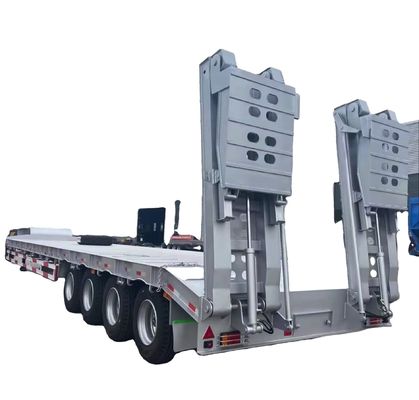 Buy Gooseneck Detachable 4 Axle Low Bed Trailer , Lowboy Semi Trailer For Sale Mozambique online manufacture