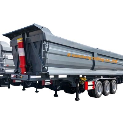 Good price 40 Cubic Meters 60 Tons Rear Dump Trailer Van Type Tri Axle Tippers For Sale online
