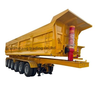 Good price 3/4 Axle Rear Dump Semi Trailer , Hydraulic Cylinder U Type 20 Tons 50 Tons Tipper Dump Truck For Sale online