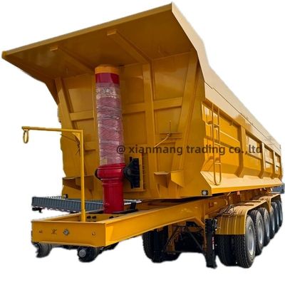 Good price Heavy Duty Dump Semi Trailer And U Type 50/60 Tons Truck Trailer Tandem Hydraulic Tipping Box Tipper Trailer For Sale online