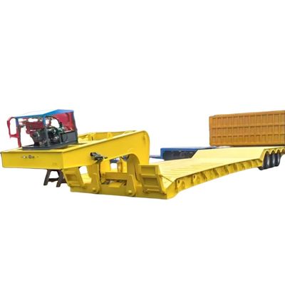 Good price 3 Axle 80ton Detachable Gooseneck Lowbed Semi Trailer Heavy Duty Lowboy Trailer For Ghana online