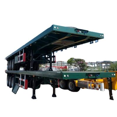 Good price Customizable 3 Axle 40 Ft Semi Truck Trailer Flatbed Container Semi Trailer With Headboard online
