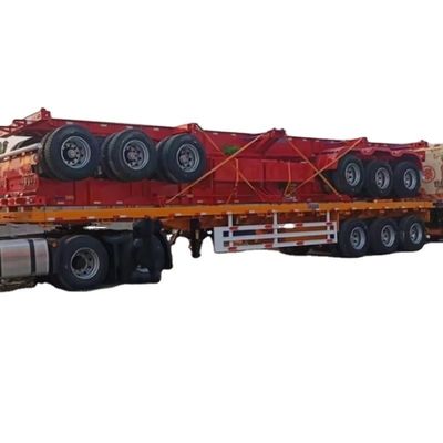 Good price 3 Axle 20ft Shipping Container Flatbed Semi Truck Flatbed Semi Trailer With Bolster online
