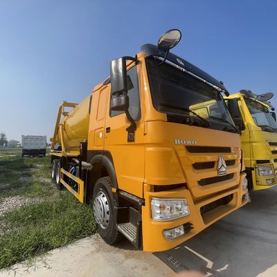 Good price HOWO HEAVY DUTY 6 WHEELS SEWAGE TRUCK 10/13 CBM WASTE DISPOSAL WITH PRESSURE DISCHARGE FUNCTION AND 12TONS CURB WEIGHT online
