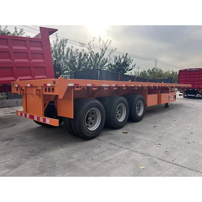 Good price Hot 20 Feet 40 Feet Container Transport 3-Axis Flat Plate Semi-Trailer with 12.5*2.5*1.55m 12r22.5 Customized online