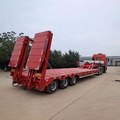 Good price Low Bed Semi-Trailer with 3 Axis Hydraulic Ladder and Automatic Ramps 40T-100T Load Capacity in South Africa online