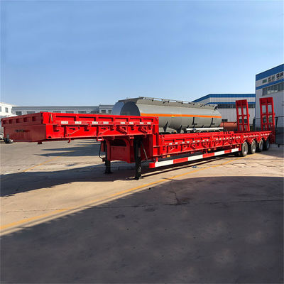 Good price 4 Axles 80T Heavy Duty Lowbed Trailer With Wideners With Mechanical Suspension and Springs online