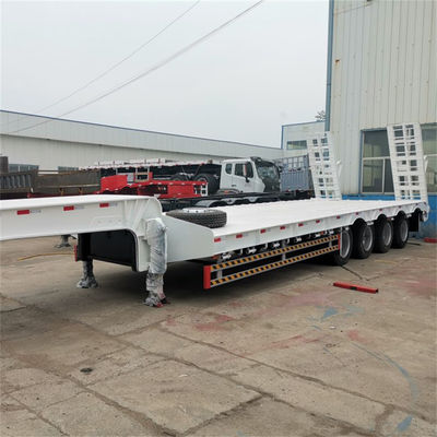 Good price 40-100ton Load 4 Axle Low Bed Semi-Trailer with 16 Tires and 12R20 Tire Model JOST Kingpin Bolted or Welded online